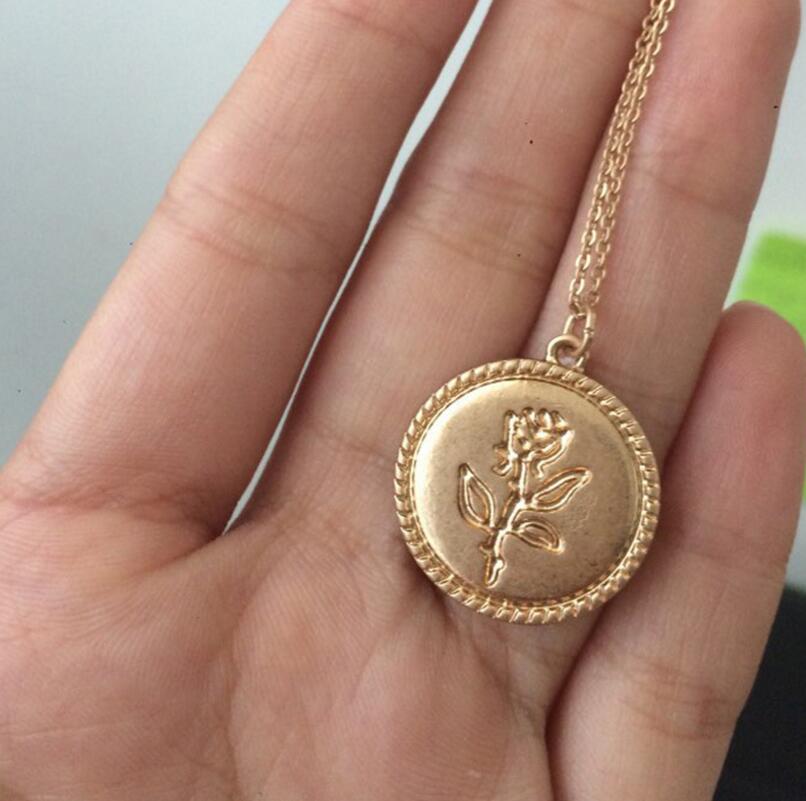 Coin Necklace Vintage Medallion Pendant