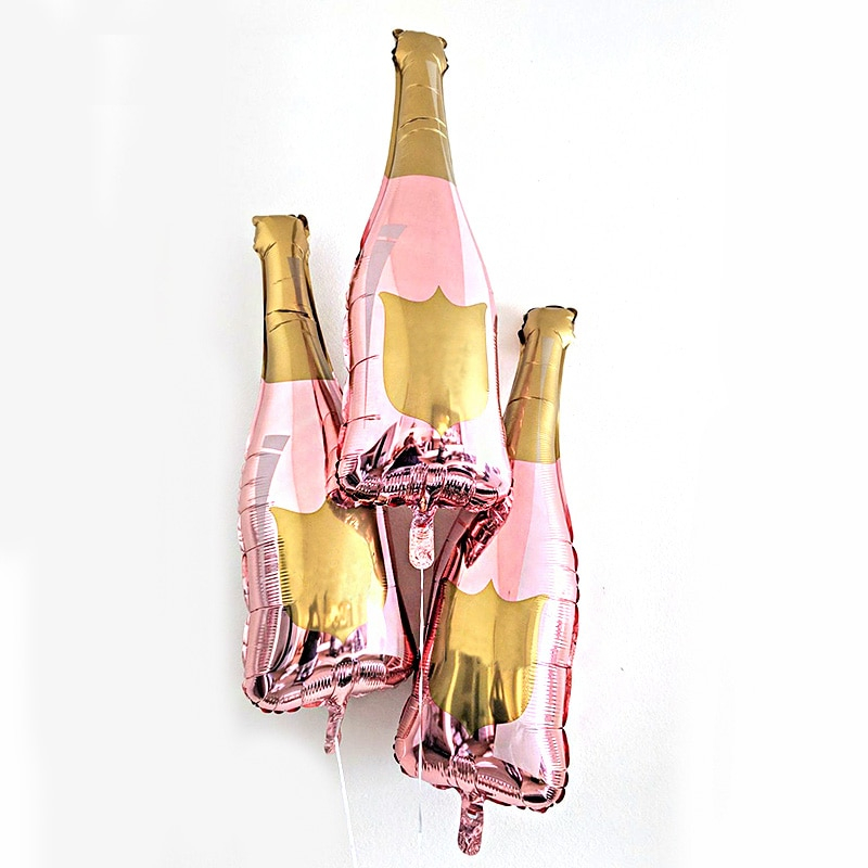 Champagne Bottle Balloons Foil Decors (3pcs)