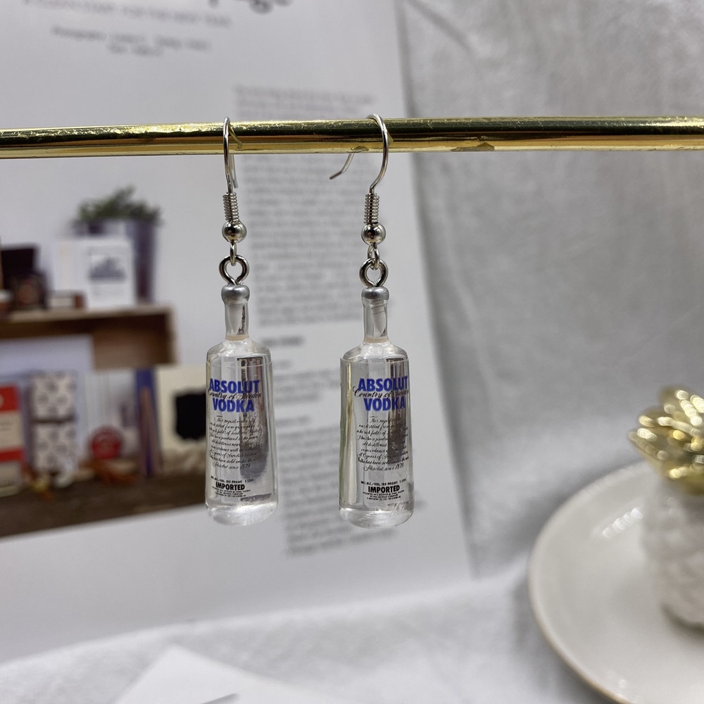 Vodka Earrings Party Fashion Accessory