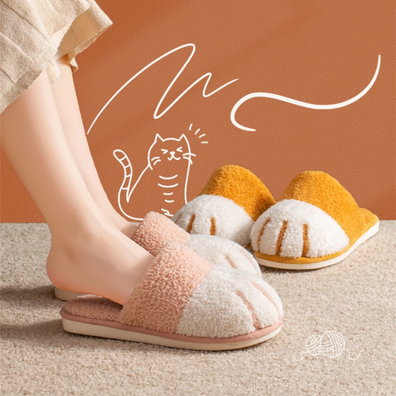 Cat Paw Slippers Cute Indoor Slippers