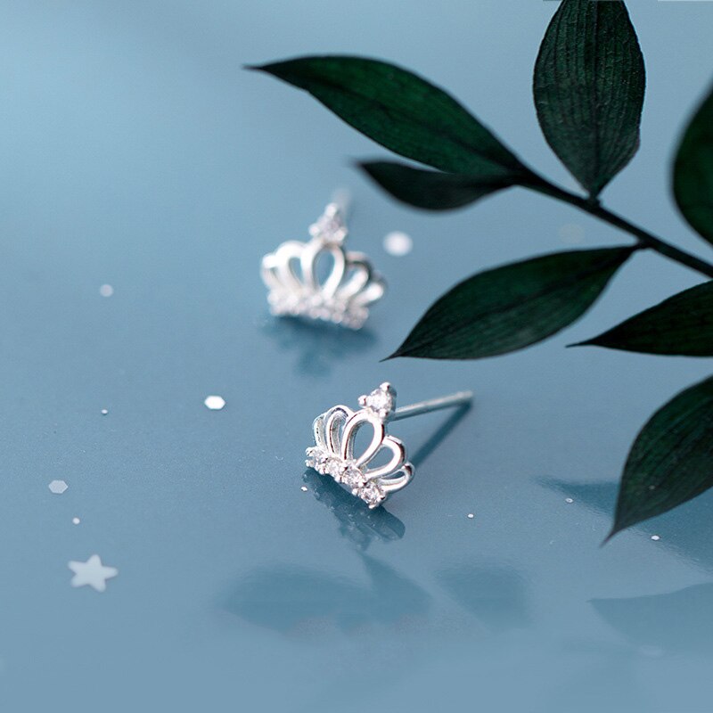 Crown Stud Earrings Cute Ladies Earrings