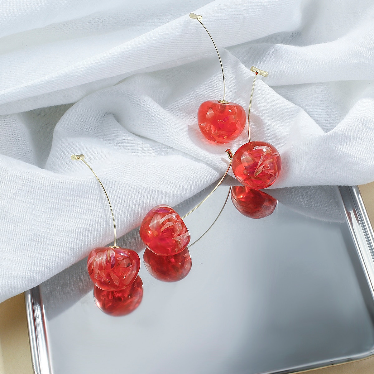 Cherry Drop Earrings Cute Fruit Earrings