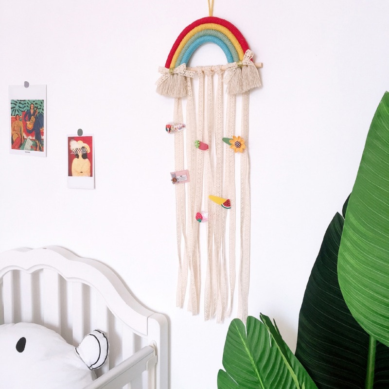 Hair Clip Organizer Rainbow Wall Hanging Decor