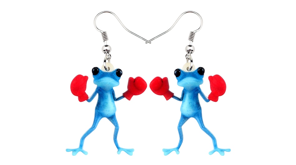 Frog Earrings Funny Boxer Dangle Earrings