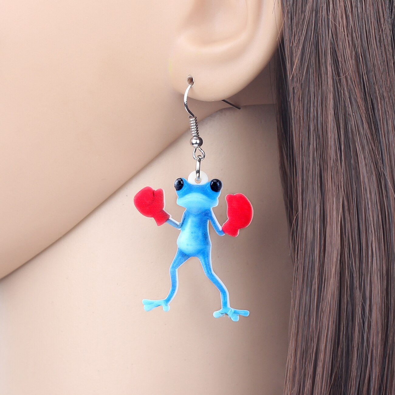 Frog Earrings Funny Boxer Dangle Earrings