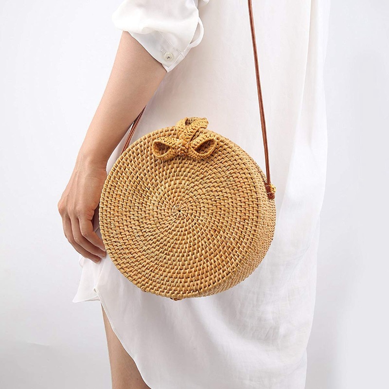 Rattan Sling Bag Handmade Beach Bag