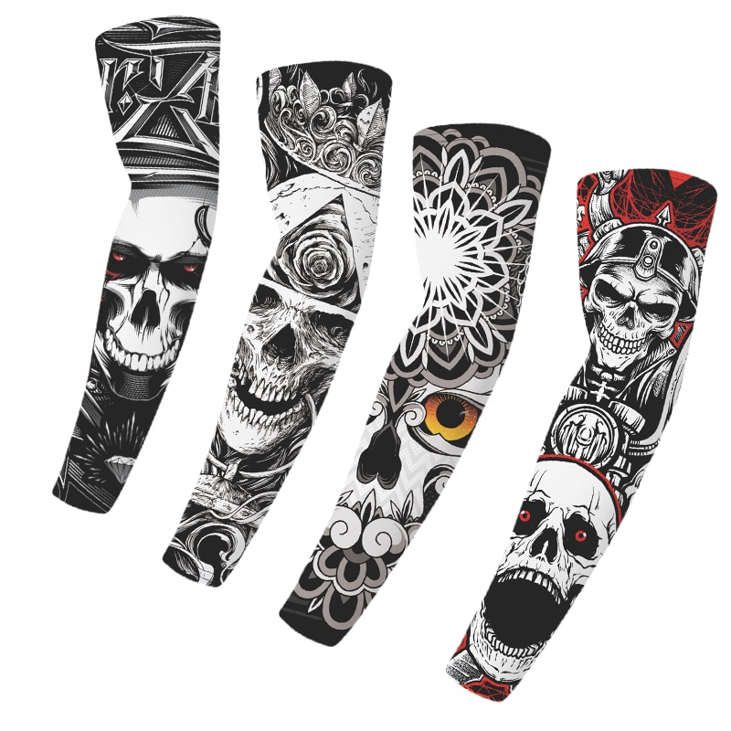 Skull Tattoo Sleeves UV Arm Protection (2 pcs)