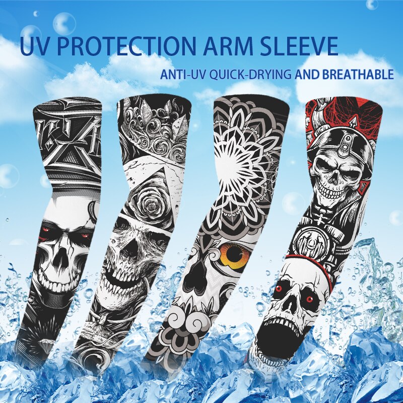 Skull Tattoo Sleeves UV Arm Protection (2 pcs)