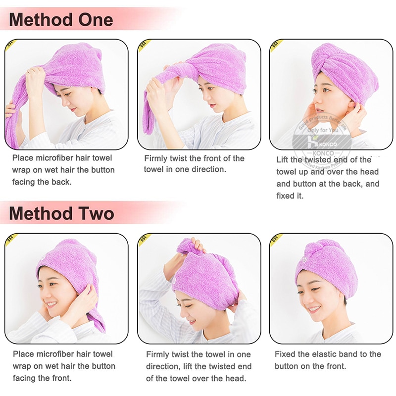 Hair Drying Turban Microfiber Towel