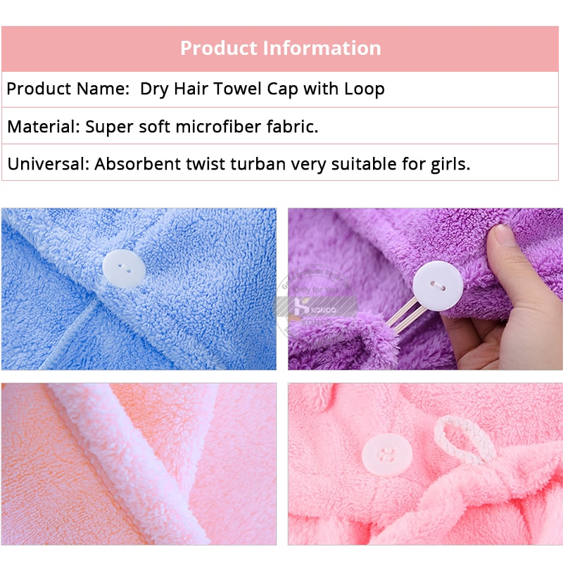 Hair Drying Turban Microfiber Towel