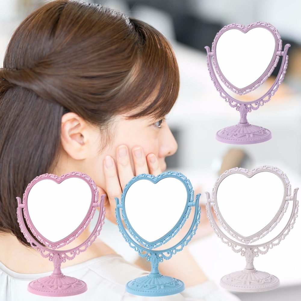 Heart Shaped Mirror Rotatable Compact Mirror