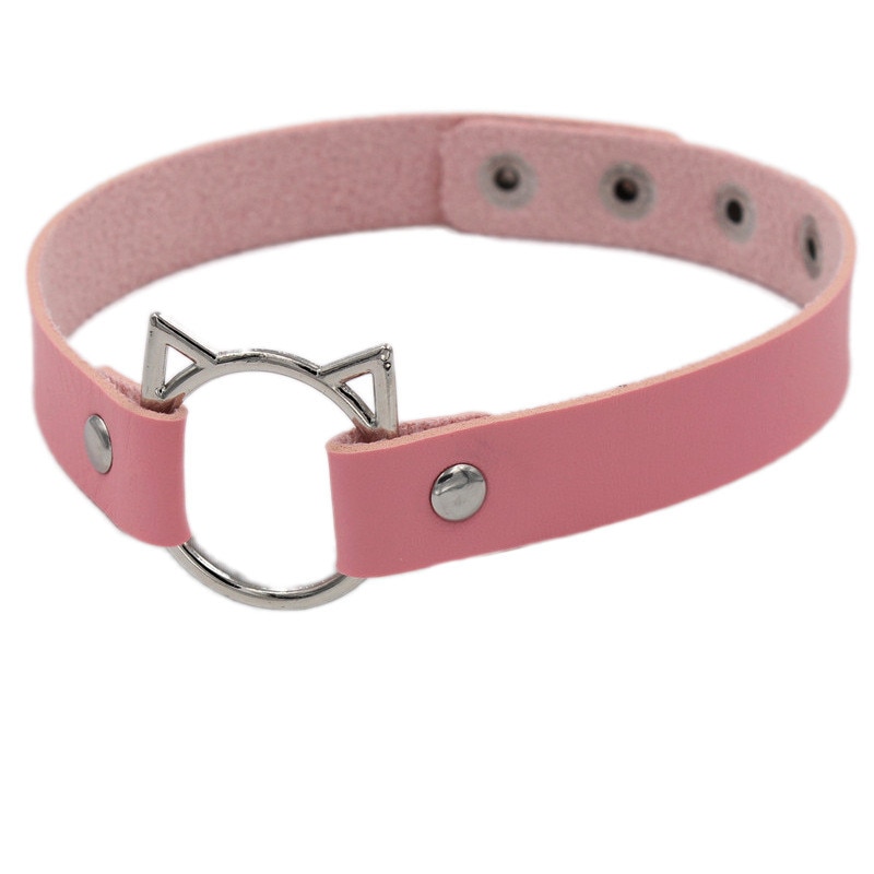 Cat Choker Leather Neck Jewelry