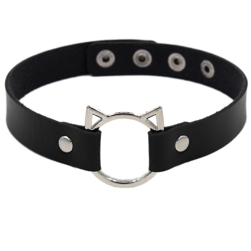 Cat Choker Leather Neck Jewelry