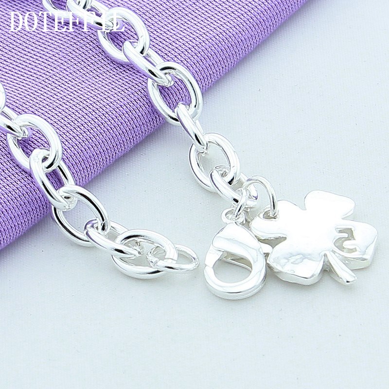 4 Leaf Clover Bracelet Silver Jewelry