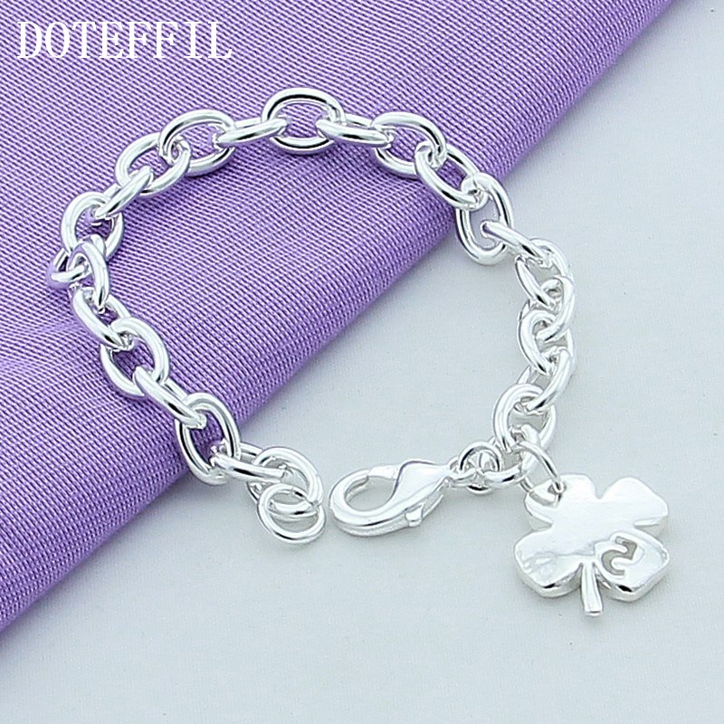 4 Leaf Clover Bracelet Silver Jewelry