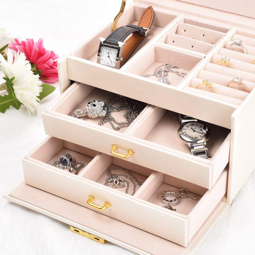 Leather Jewelry Case Durable Organizer