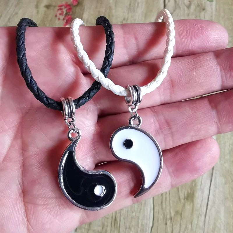 Yin Yang Couple Necklace Chokers (2pcs)