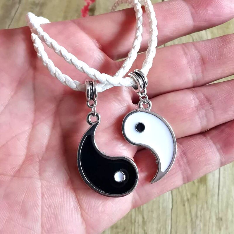 Yin Yang Couple Necklace Chokers (2pcs)