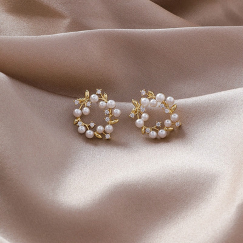 White Pearl Earrings For Women