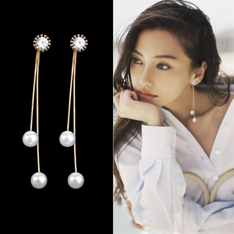 Elegant Pearl Dangle Earrings