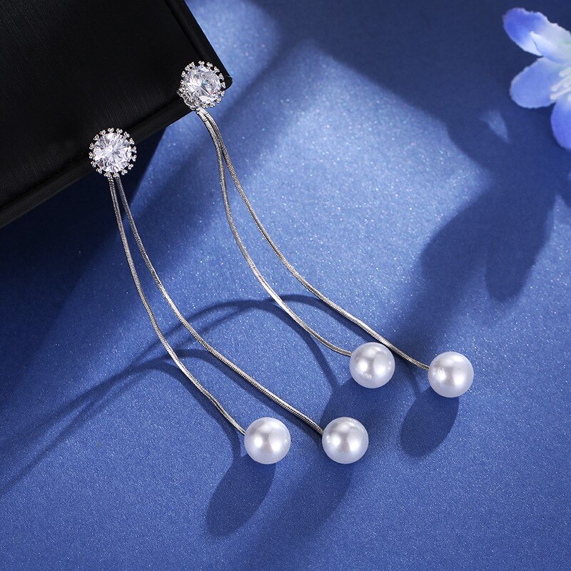 Elegant Pearl Dangle Earrings