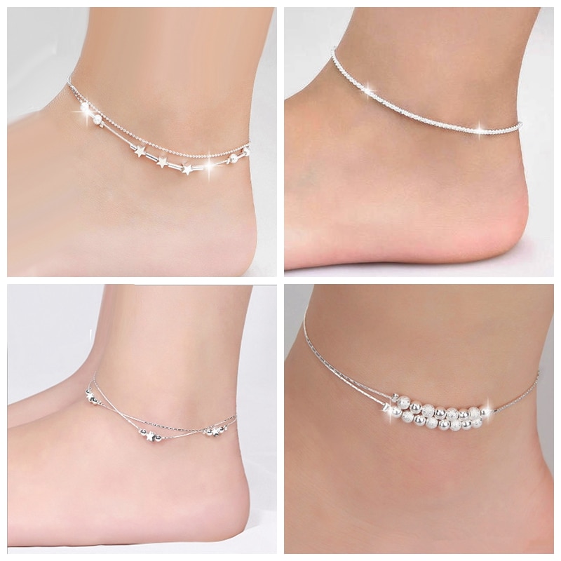 Womens Ankle Bracelet Silver Anklet