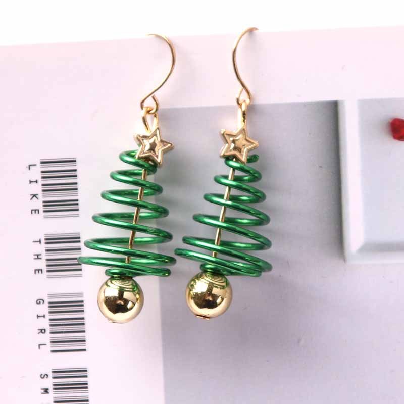 Christmas Tree Earrings Xmas Dangle Earrings