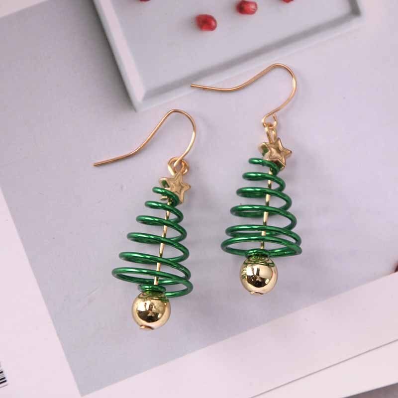 Christmas Tree Earrings Xmas Dangle Earrings