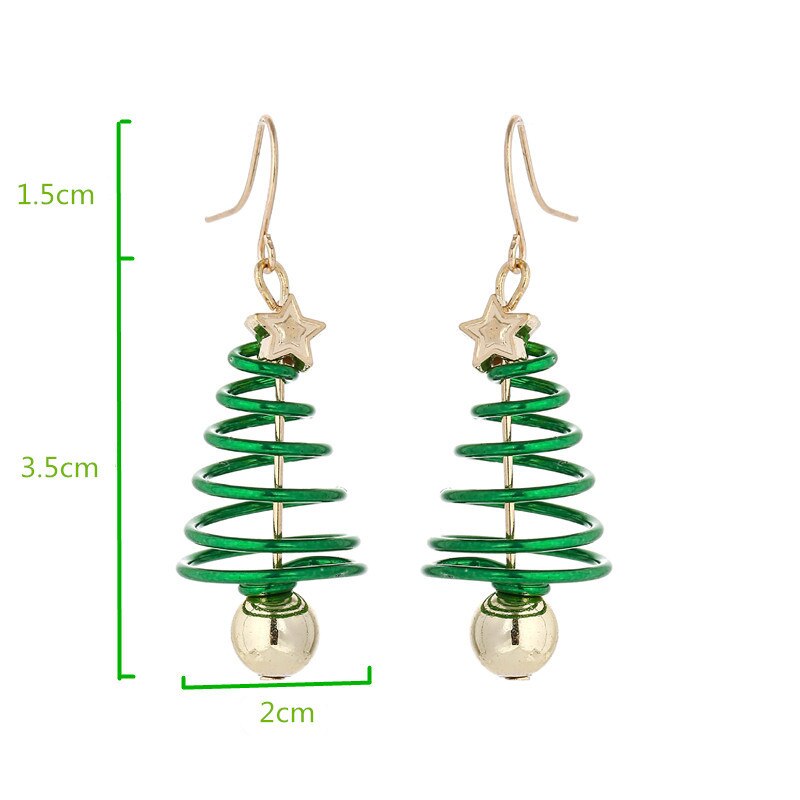 Christmas Tree Earrings Xmas Dangle Earrings