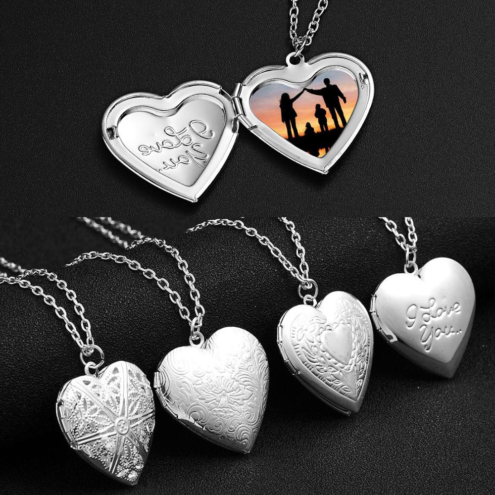 Photo Locket Pendant Silver Necklace