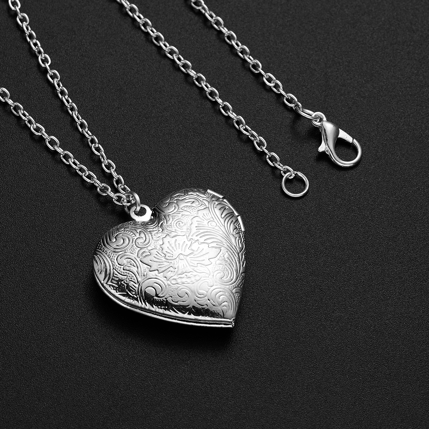 Photo Locket Pendant Silver Necklace