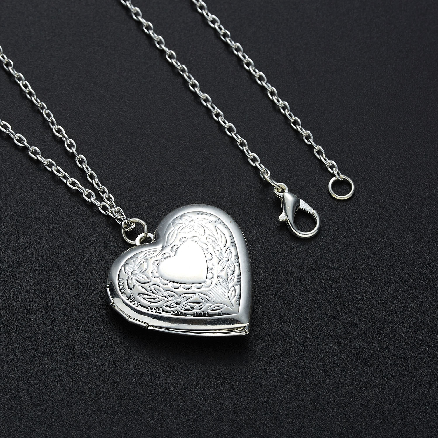 Photo Locket Pendant Silver Necklace