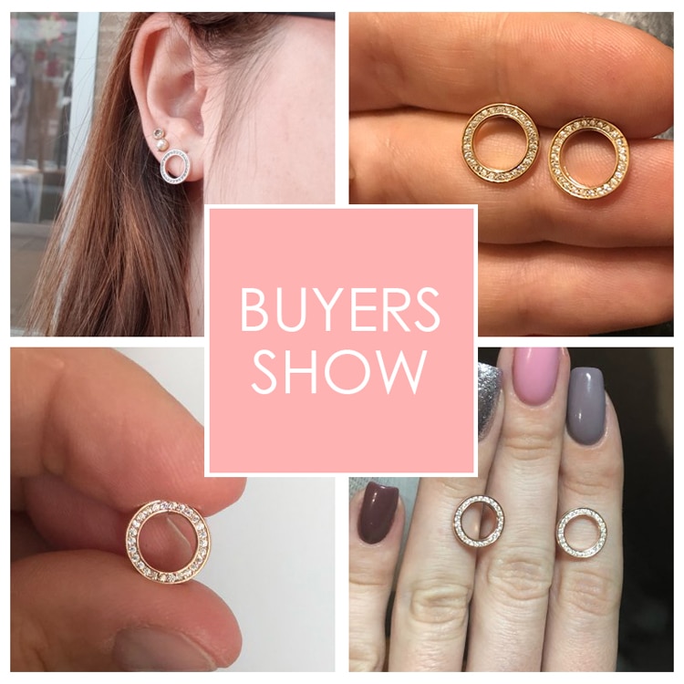 Round Stud Earrings Silver Jewelry