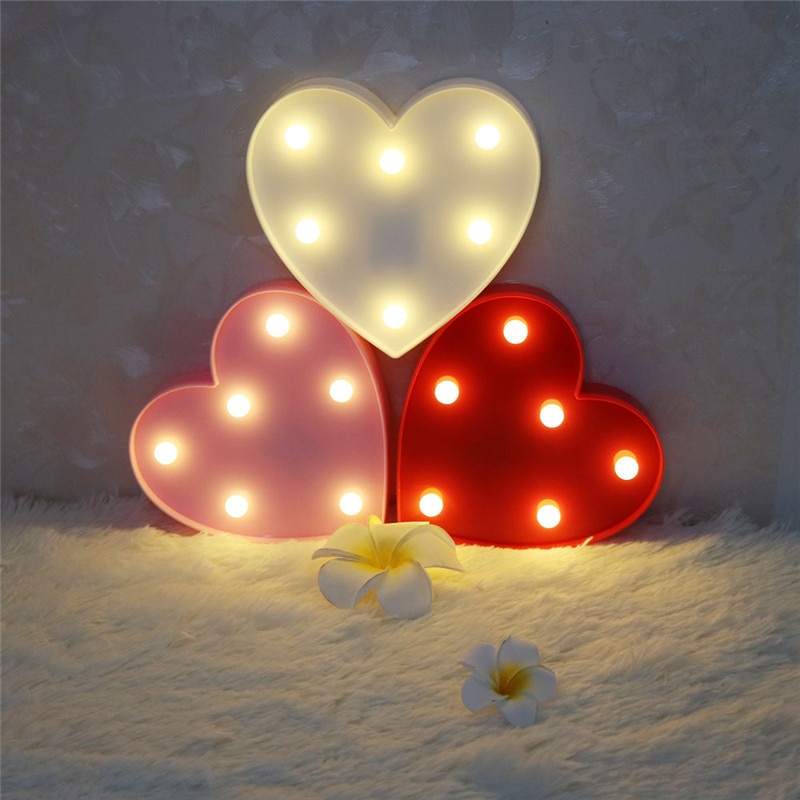 Heart Shaped Light Battery Powered Lamp