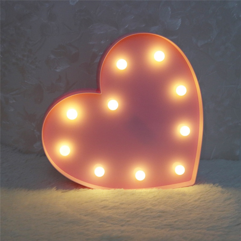 Heart Shaped Light Battery Powered Lamp