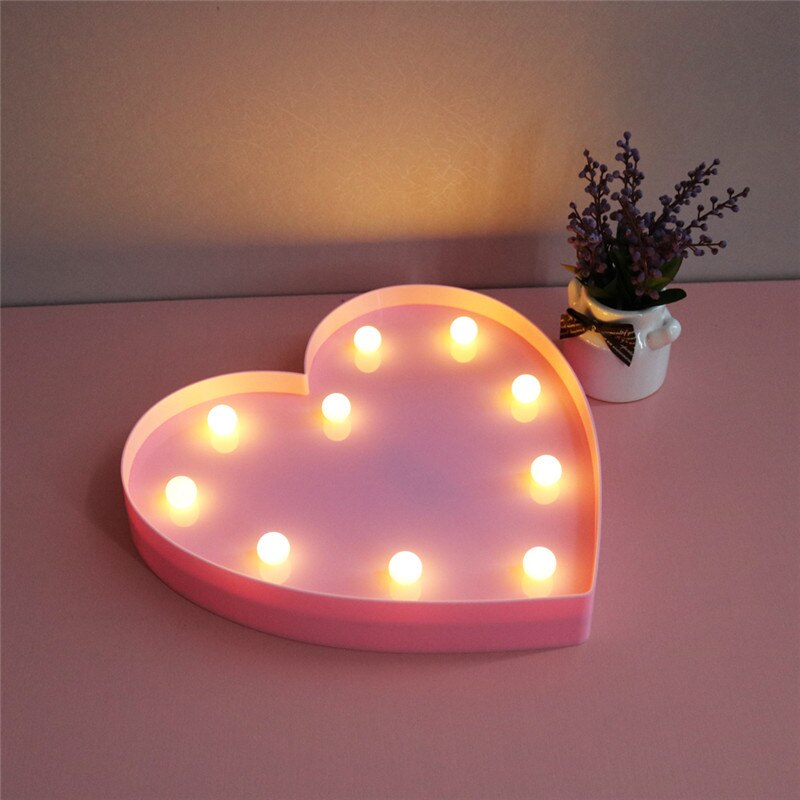 Heart Shaped Light Battery Powered Lamp