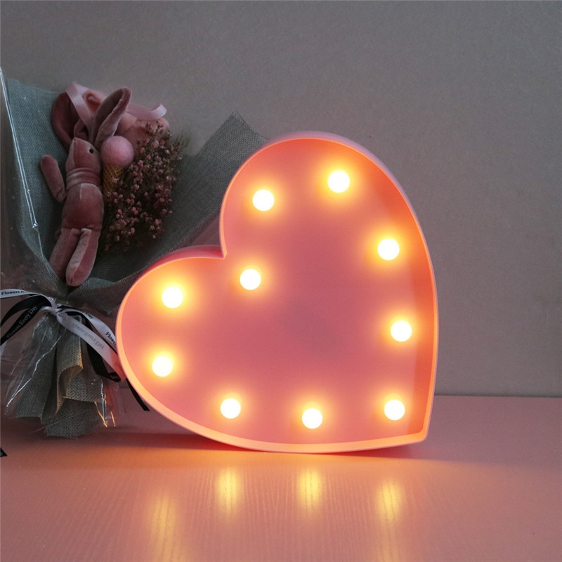 Heart Shaped Light Battery Powered Lamp