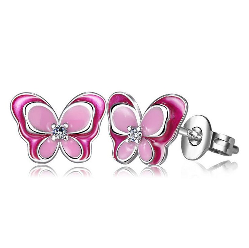 Girls Stud Earrings Butterfly Design