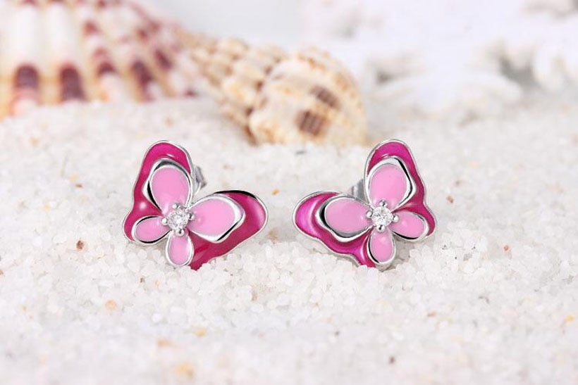 Girls Stud Earrings Butterfly Design