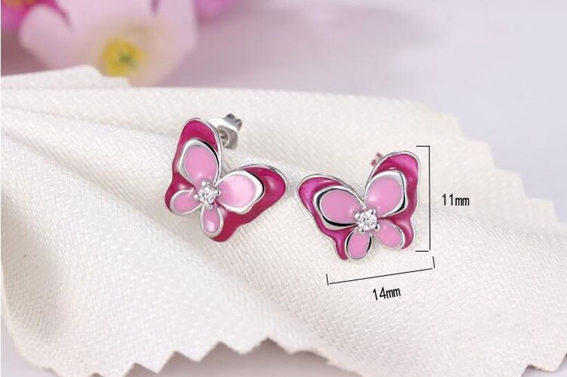 Girls Stud Earrings Butterfly Design