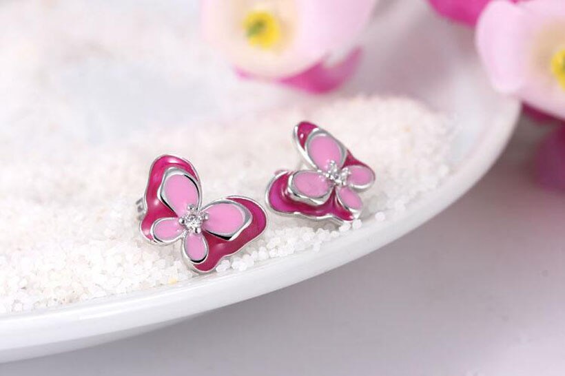 Girls Stud Earrings Butterfly Design