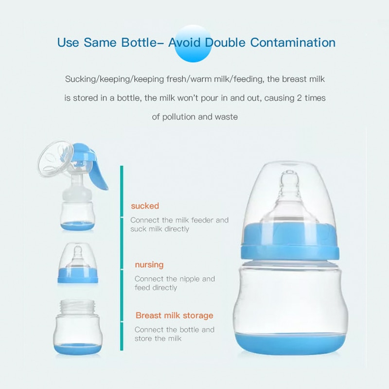 Hand Breast Pump 150ml Feeding Bottle