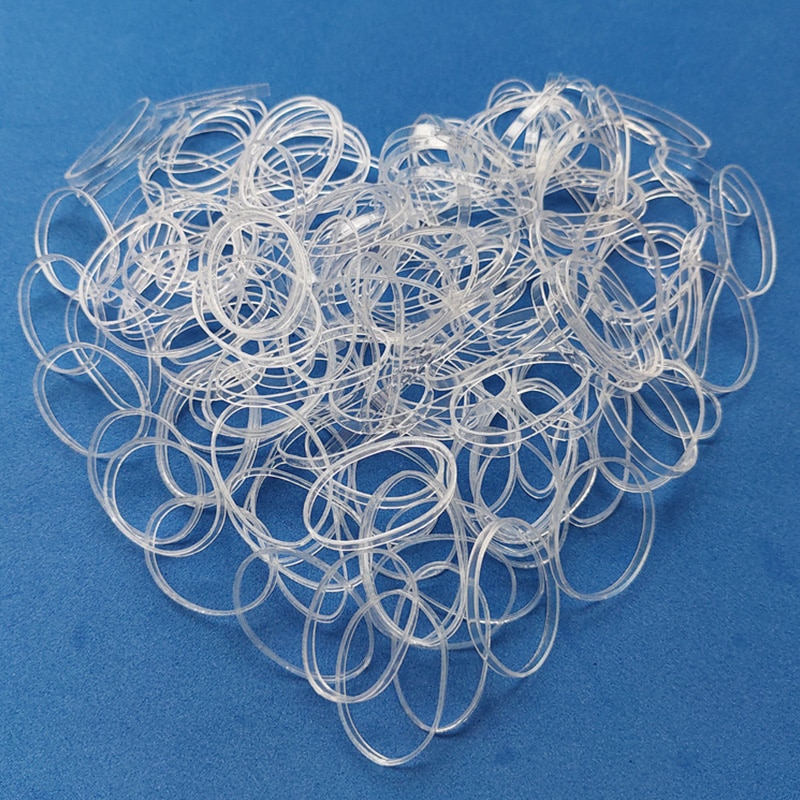 Clear Hair Elastics Hair Ties (1000pcs)