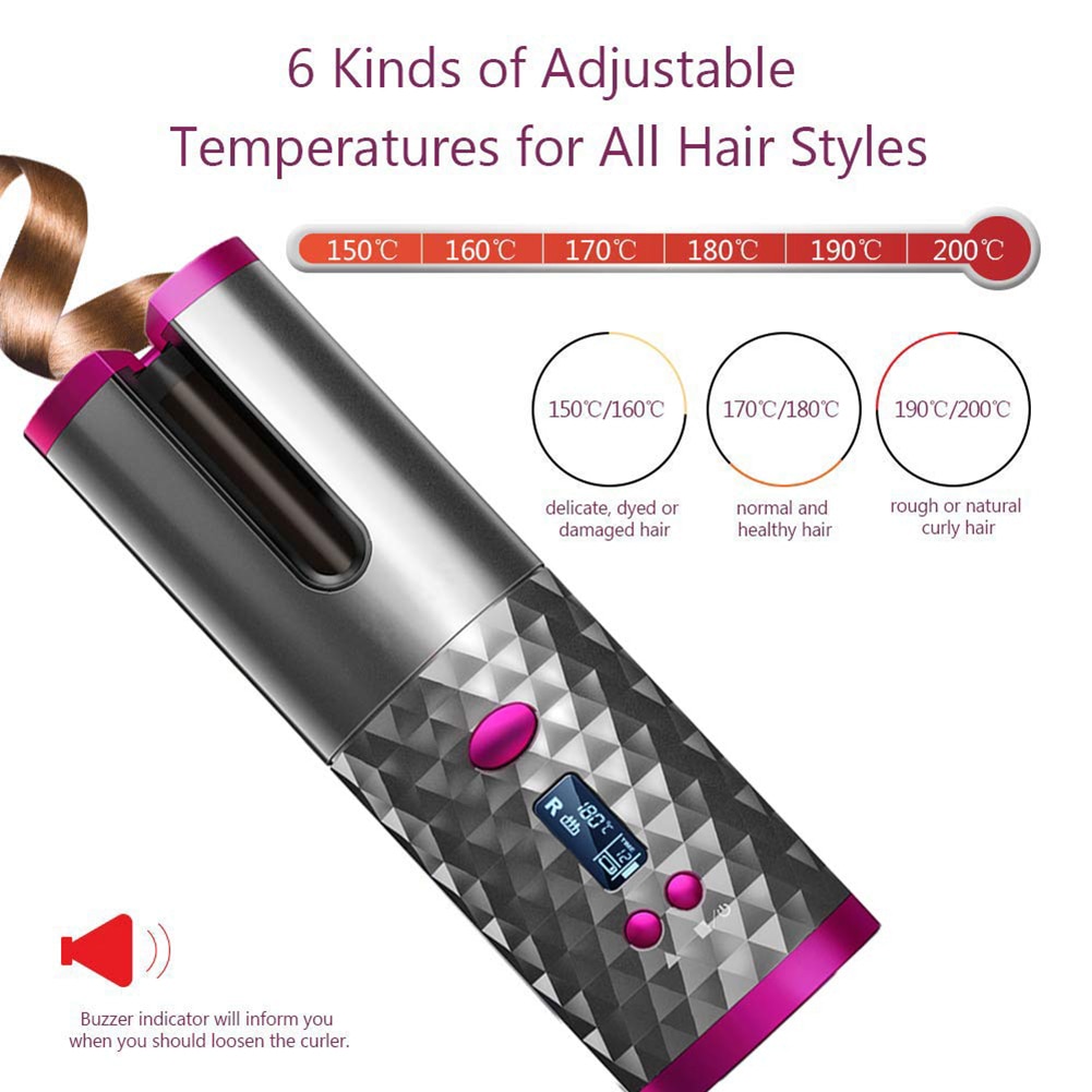 Auto Hair Curler Wireless Curling Iron