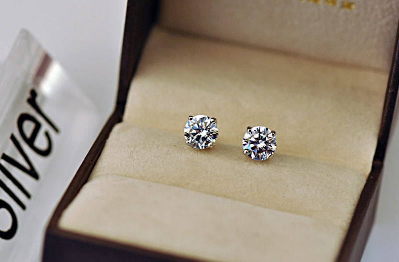 Silver Ear Studs Diamond Earring