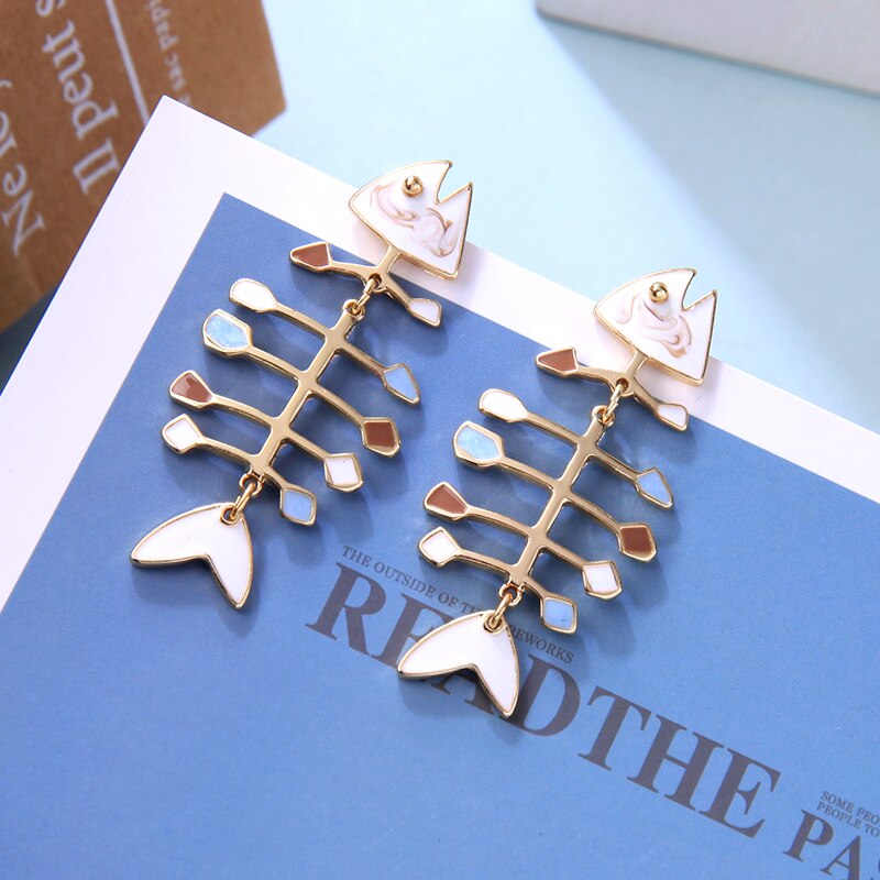 Fishbone Earrings Fashionable Stud Earrings