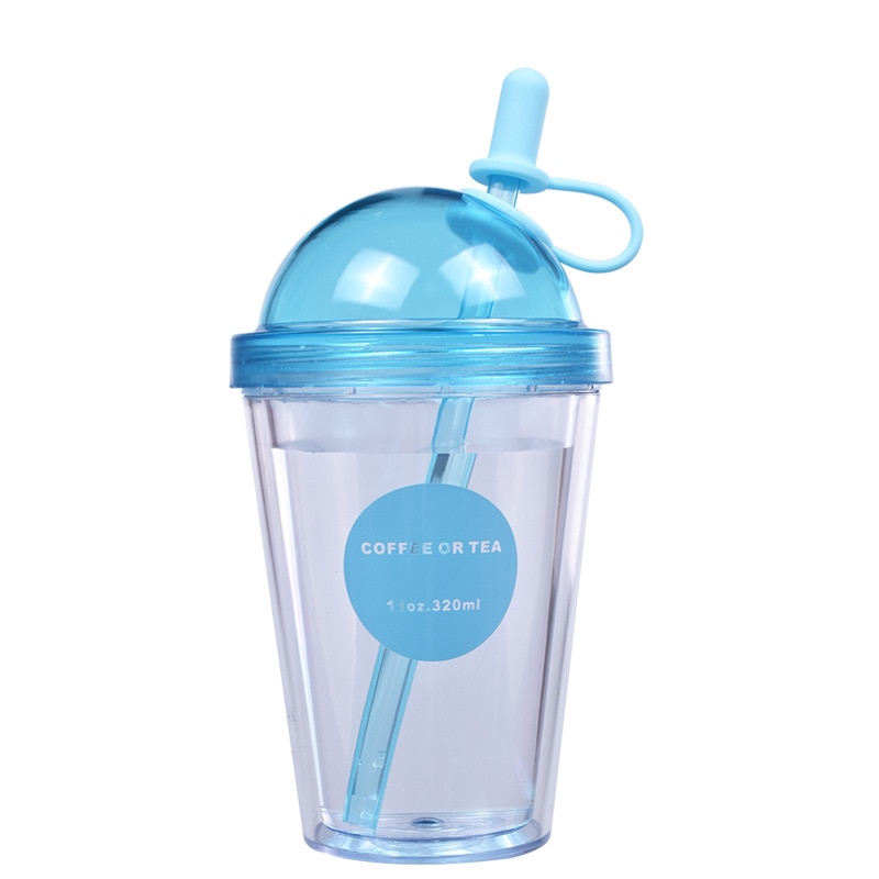 Double Layer Tumbler Cup with Straw