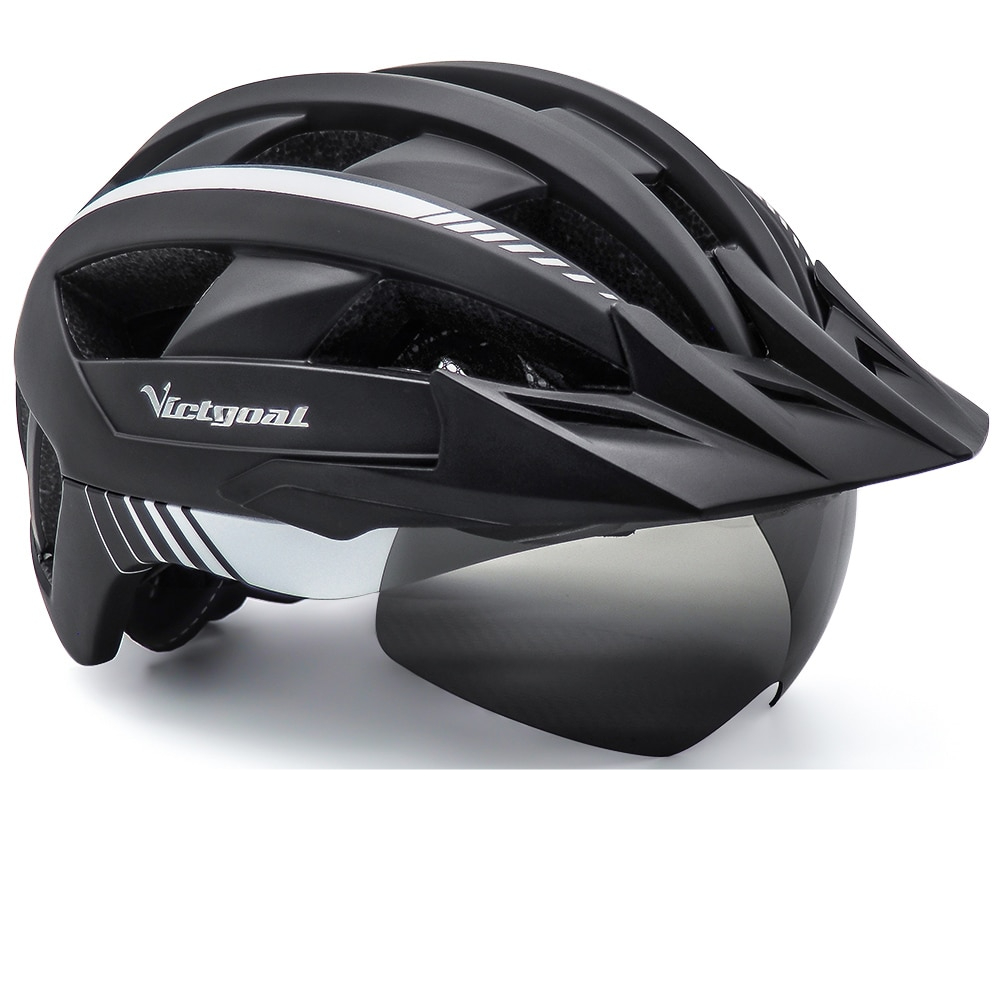 Cycling Helmet with Visor and Light