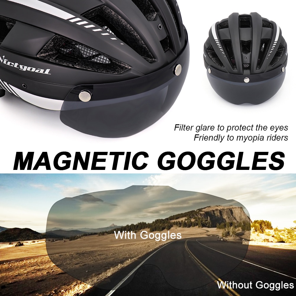 Cycling Helmet with Visor and Light