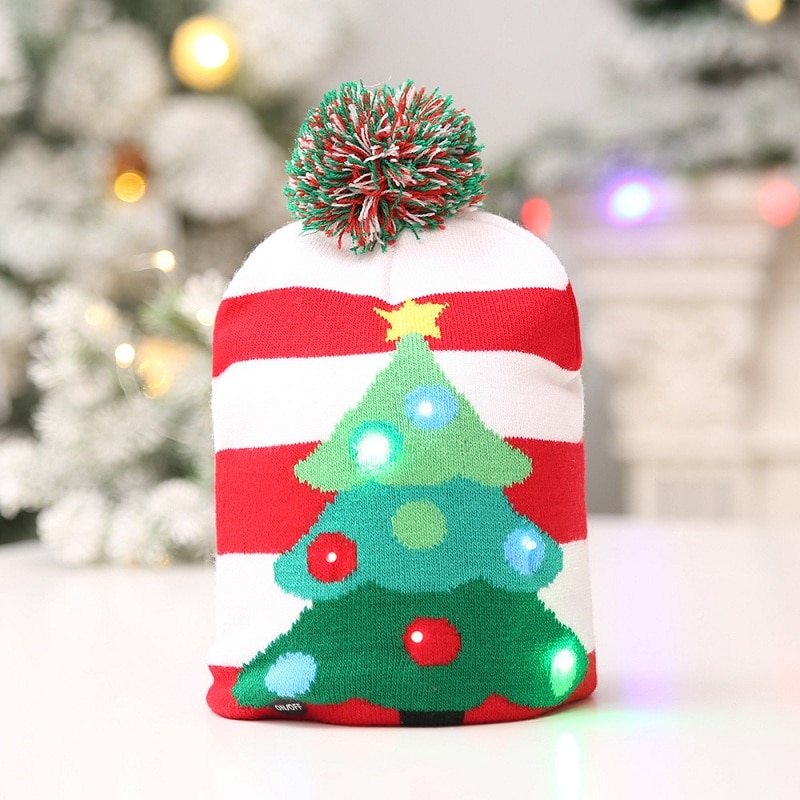 Christmas Beanie with LED Lights